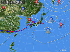 実況天気図(2015年09月01日)