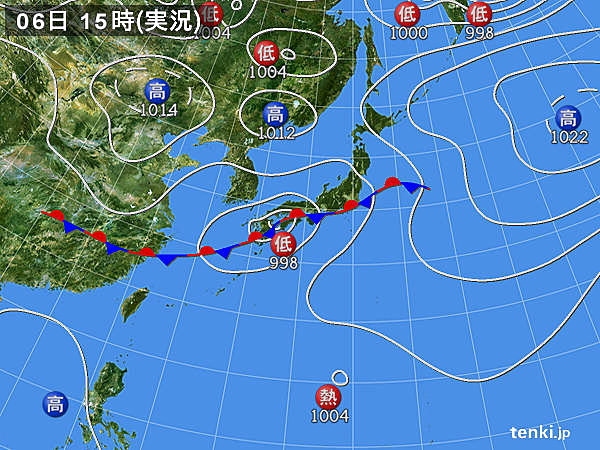 実況天気図(2015年09月06日)