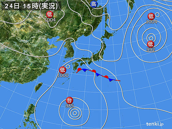 実況天気図(2015年09月24日)