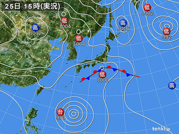 実況天気図(2015年09月25日)