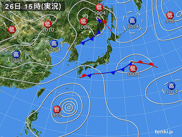 実況天気図(2015年09月26日)
