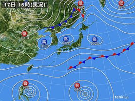 実況天気図(2015年10月17日)