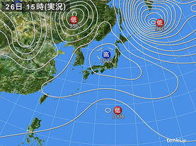 実況天気図(2015年10月26日)