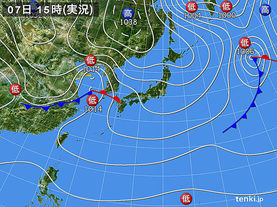 実況天気図(2015年11月07日)