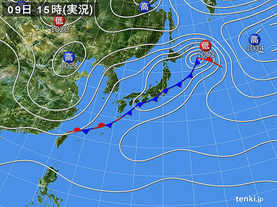 実況天気図(2015年11月09日)