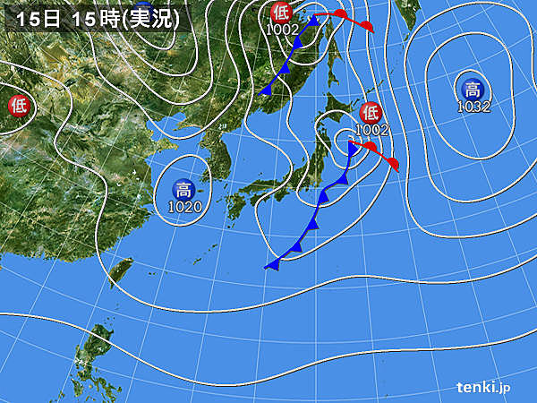 実況天気図(2015年11月15日)