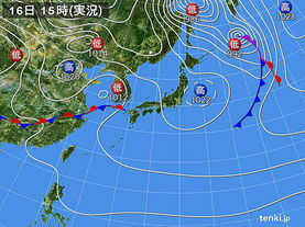 実況天気図(2015年11月16日)