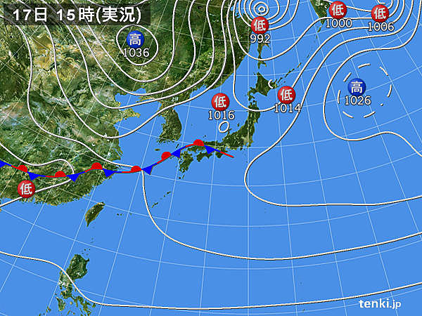 実況天気図(2015年11月17日)