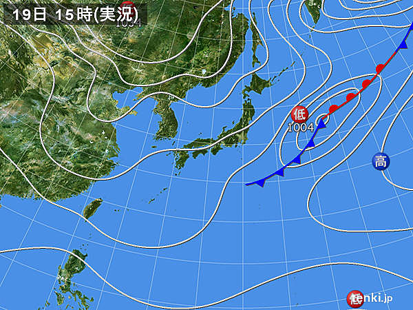 実況天気図(2015年11月19日)