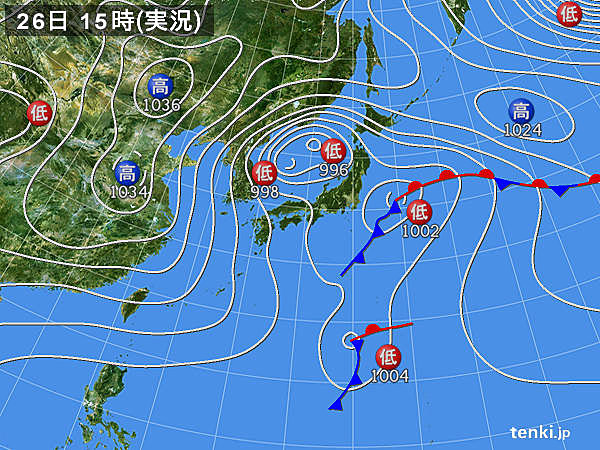 実況天気図(2015年11月26日)