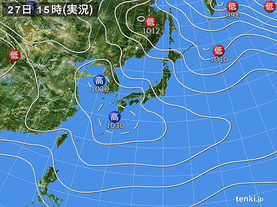 実況天気図(2016年01月27日)