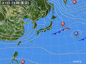 実況天気図(2016年02月01日)