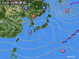 実況天気図(2016年03月02日)