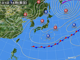 実況天気図(2016年05月01日)