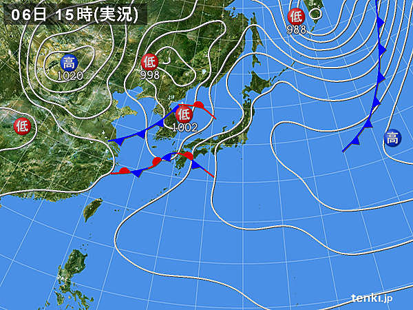 実況天気図(2016年05月06日)