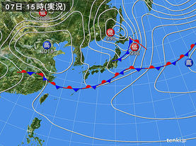 実況天気図(2016年05月07日)