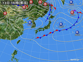 実況天気図(2016年05月13日)