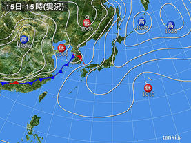 実況天気図(2016年05月15日)