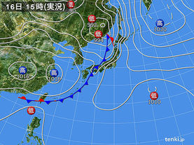 実況天気図(2016年05月16日)