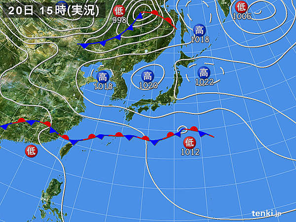 実況天気図(2016年05月20日)