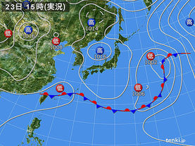 実況天気図(2016年05月23日)