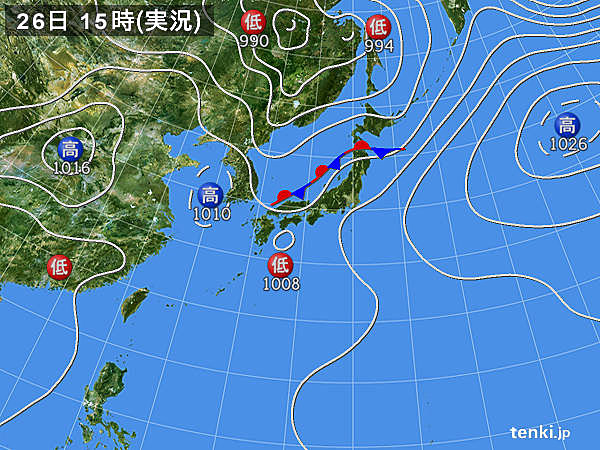 実況天気図(2016年05月26日)