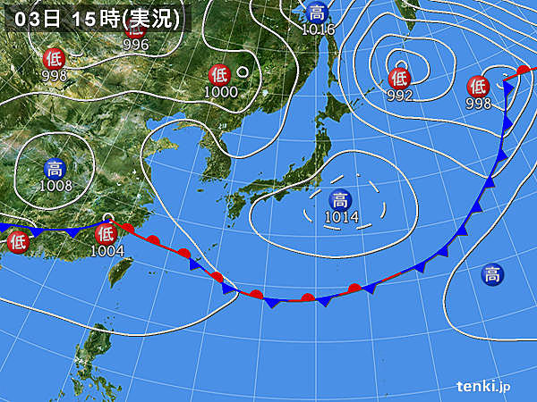 実況天気図(2016年06月03日)