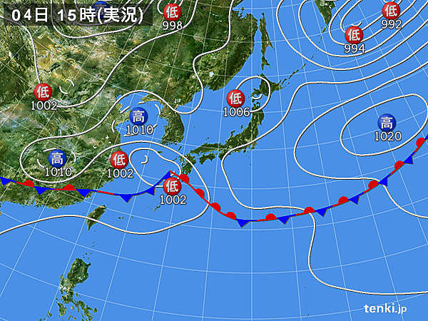 実況天気図(2016年06月04日)