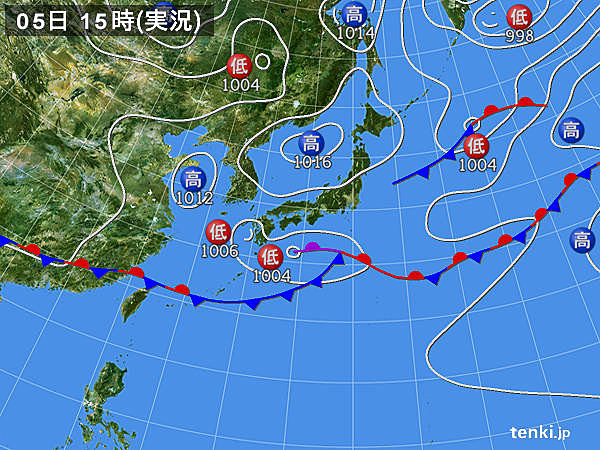 実況天気図(2016年06月05日)