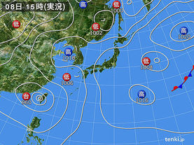 実況天気図(2016年07月08日)