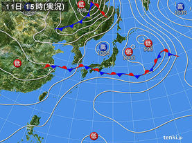 実況天気図(2016年07月11日)