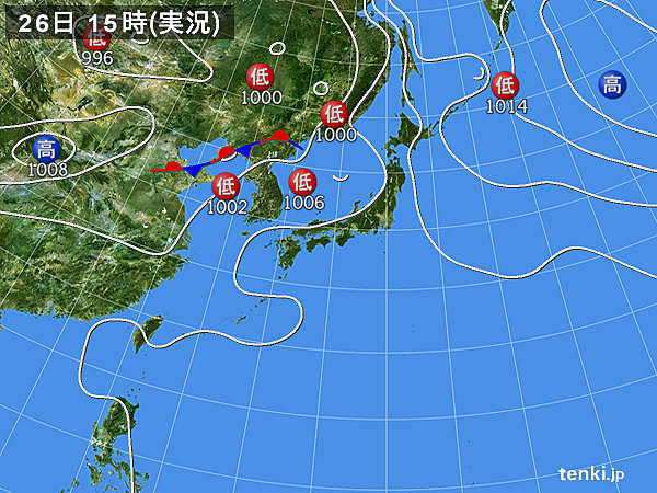 実況天気図(2016年07月26日)