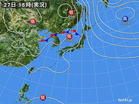 実況天気図(2016年07月27日)