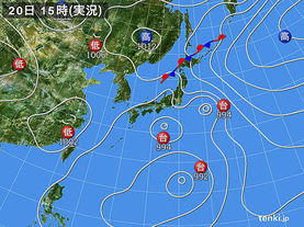 実況天気図(2016年08月20日)