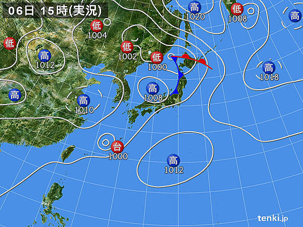実況天気図(2016年09月06日)