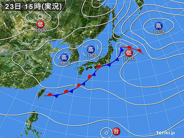 実況天気図(2016年09月23日)