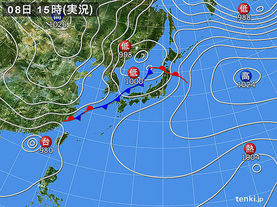 実況天気図(2016年10月08日)