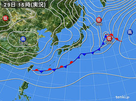 実況天気図(2016年10月29日)