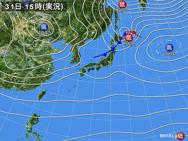 実況天気図(2016年10月31日)