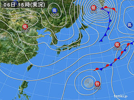 実況天気図(2016年11月06日)