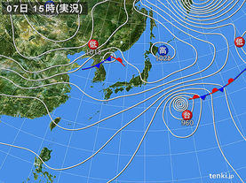 実況天気図(2016年11月07日)