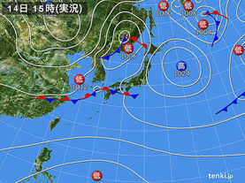 実況天気図(2016年11月14日)