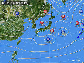 実況天気図(2017年01月02日)