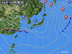 実況天気図(2017年01月06日)