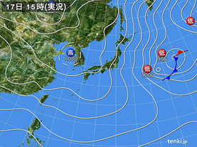 実況天気図(2017年01月17日)