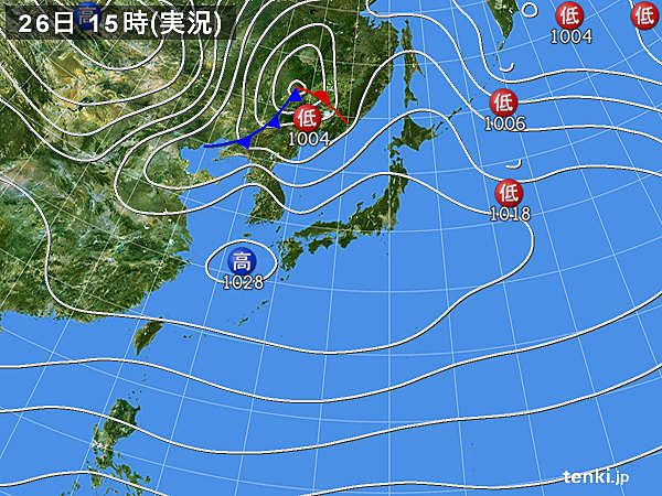 実況天気図(2017年01月26日)
