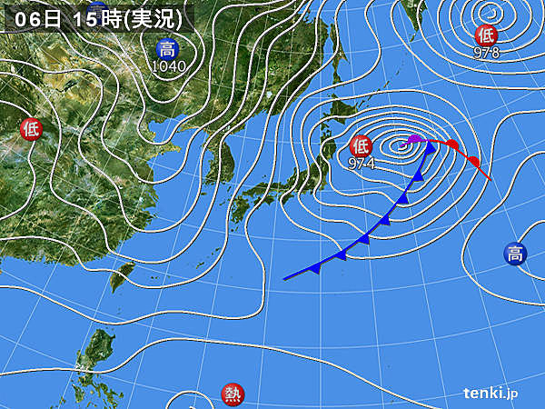 実況天気図(2017年02月06日)