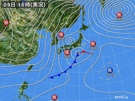 実況天気図(2017年02月09日)