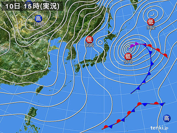 実況天気図(2017年02月10日)