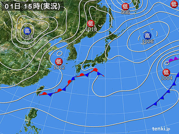 実況天気図(2017年03月01日)